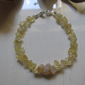 Natural Citrine Bracelet layering, stackable, gift for her, boho, birthday gift, promotes motivation, balance stone, for mom, handmade, cute