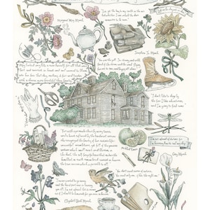 Little Women Illustrated Journal Page ~ Giclée Art Print