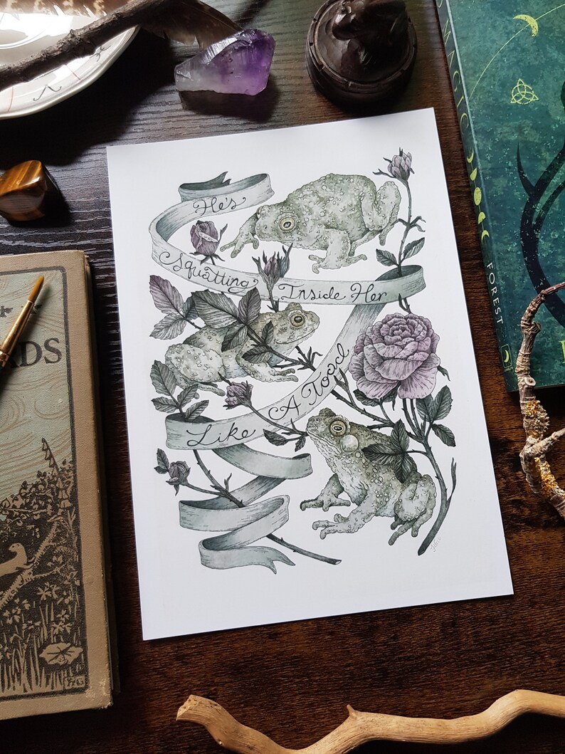 Squatting Toads Practical Magic Inspired Watercolour Illustration ...