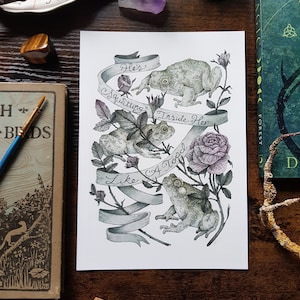 Squatting Toads Practical Magic Inspired Watercolour Illustration ~  Giclée Art Print