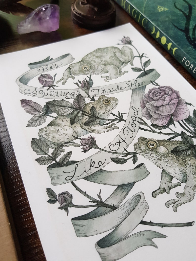 Squatting Toads Practical Magic Inspired Watercolour Illustration ...