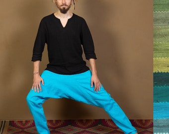AGILANZ - coole Tanzhose aus Hanf oder Leinen für Bewegung, Yoga und Alltag, erhältlich in über 40 Farben, mit MOVE Passe für Contact