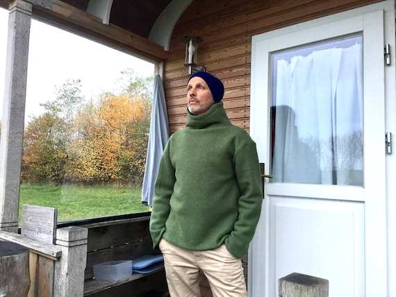 WOOLISTIC - Minimalistischer Outdoorpullover mit Stehkragen, erhältlich in Merinowalk und Wollwalk, atmungsaktiv, robust & wasserabweisend
