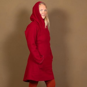 WINTERJUWEL HOOD - Hooded dress made of wool felt / merino wool with a shawl hood, casual, ultra comfortable & 100% natural product, alternative women&#39;s fashion