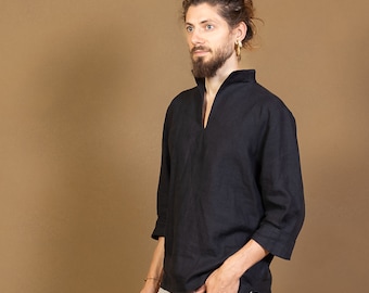 ANMUT KÖNIG - Elegant hemp shirt for men. Also available in linen in 40+ colors, alternative men's fashion, spiritual clothing