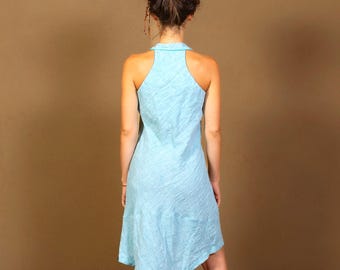 UMA - Schulterfreies Kleid aus Bio-Leinen mit eingenähtem Bustier. Nachhaltig, elegant, sportlich: alternative Frauenmode vom Feinsten