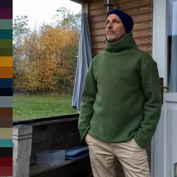 WOOLISTIC - Minimalistischer Outdoorpullover mit Stehkragen, erhältlich in Merinowalk oder Wollwalk, atmungsaktiv, robust & wasserabweisend