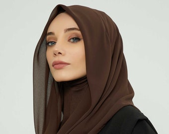 Châle instantané en mousseline de soie pour femme avec bonnet en coton, bonnet turban en mousseline de soie, écharpe turban instantanée enveloppante, PS-45