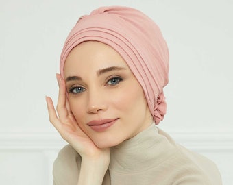 Turban instantané plissé fabriqué à partir de tissu Aerobin de haute qualité, turban hijab élégant et résistant aux plis, couvre-chef chimio facile à envelopper, B-74A