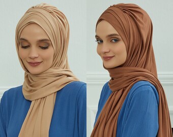 Jersey Shawl for Women Cotton Head Wrap Instant Modesty Turban Cap Scarf, Cotton Hijab,Practical Shawl,Instant Shawl PS-41