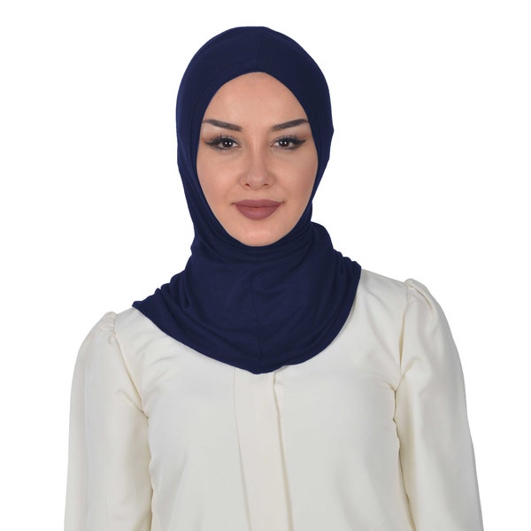 Couvre-chef élégant et élégant avec hijab pour la tête et le cou, turban avec bonnet intérieur instantané, cache-tête léger en forme de casquette ninja, cadeau musulman du ramadan, TB-1