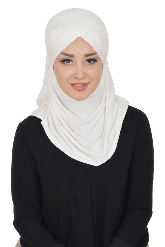 Jersey Shawl for Women Cotton Bonnet Modesty Turban Cap Wrap Instant Scarf