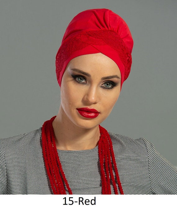 Instant Turban Cotton Scarf Head Wrap Trimmed Headwear Cap For | Etsy