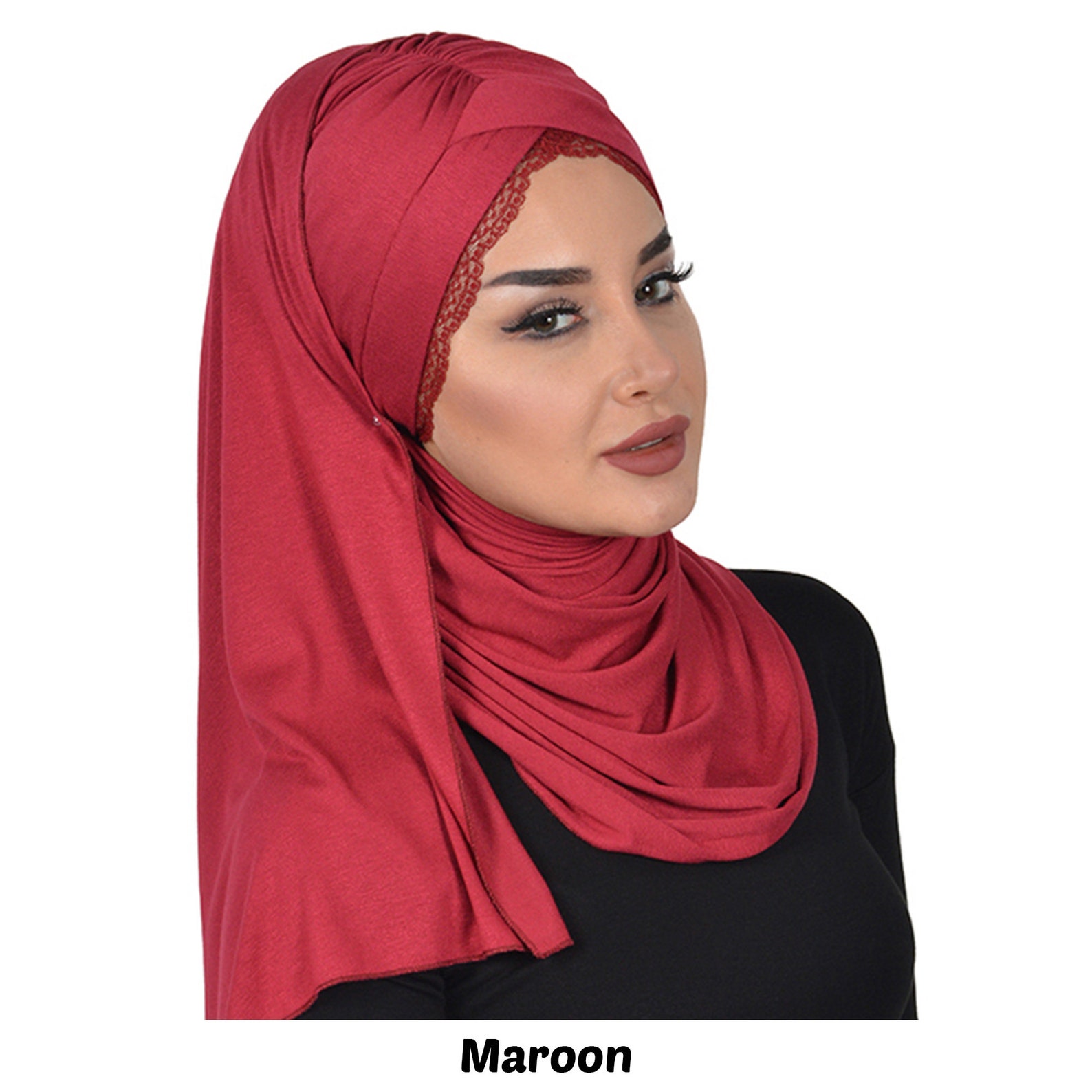 Lacy Jersey Shawl for Women Cotton Scarf Head Wrap Instant Etsy Canada