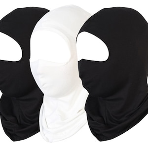 Instant Turban Cotton Lightweight Inner Bonnet Ninja Cap Balaclava Wind-Resistant Face Mask 3 Pack Black-Ivory-Mink TB-2-3ST-3 image 1