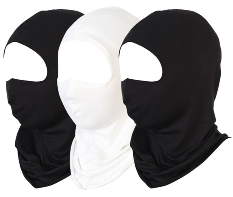 Instant Turban Cotton Lightweight Inner Bonnet Ninja Cap Balaclava Wind-Resistant Face Mask 3 Pack Black-Ivory-Mink TB-2-3ST-3 image 1