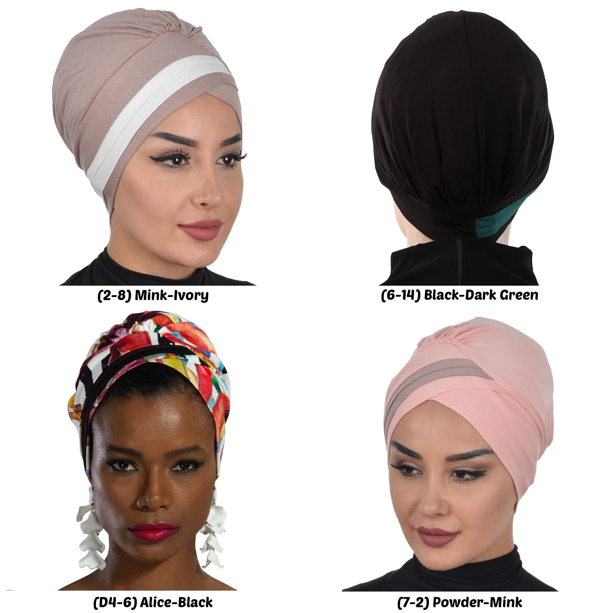 Accessori Accessori per capelli Fasce per capelli e turbanti Instant Turban Cotton Scarf Head Wrap Lightweight Cancer Chemo Headwear B-26 