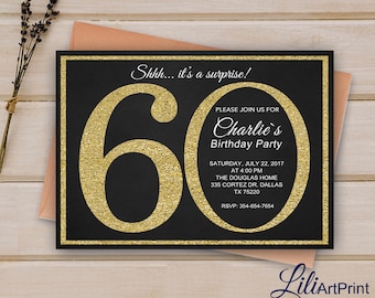 60th birthday invitations etsy
