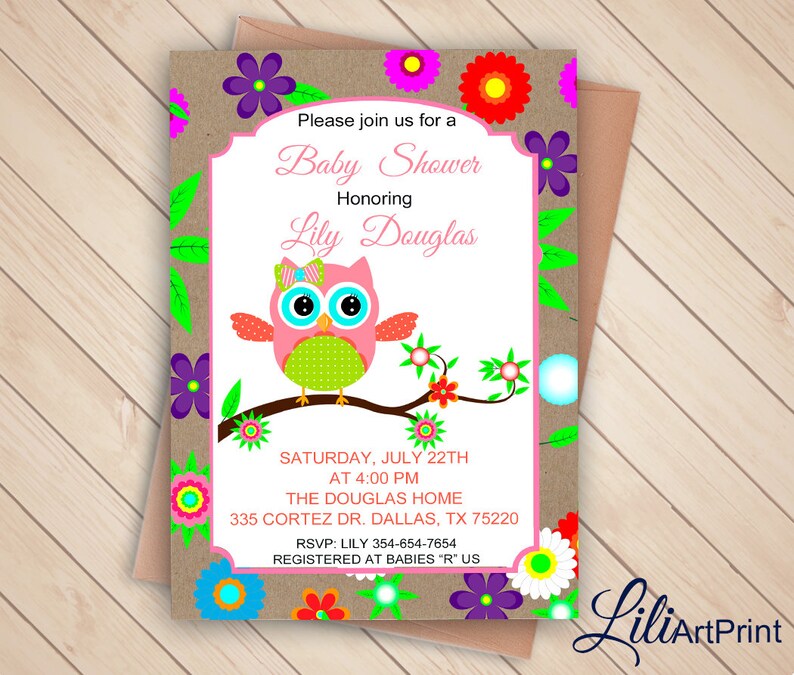 Owl Baby Shower Invitation Printable Baby Shower Owl Baby Etsy