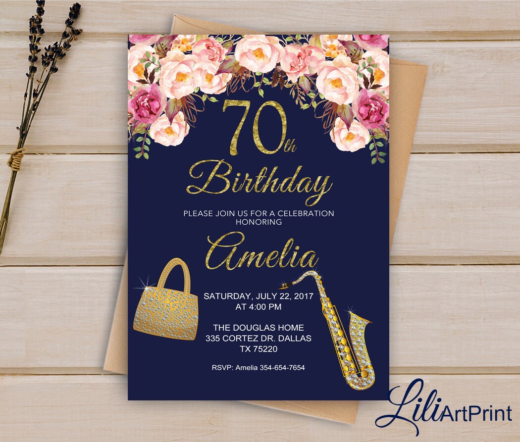 30 invitations Adulte Fête D'Anniversaire 70th ou tout âge Corail Floral personnalisé 30 invitations Adulte Fête D'Anniversaire 70th ou tout âge Corail Floral personnalisé