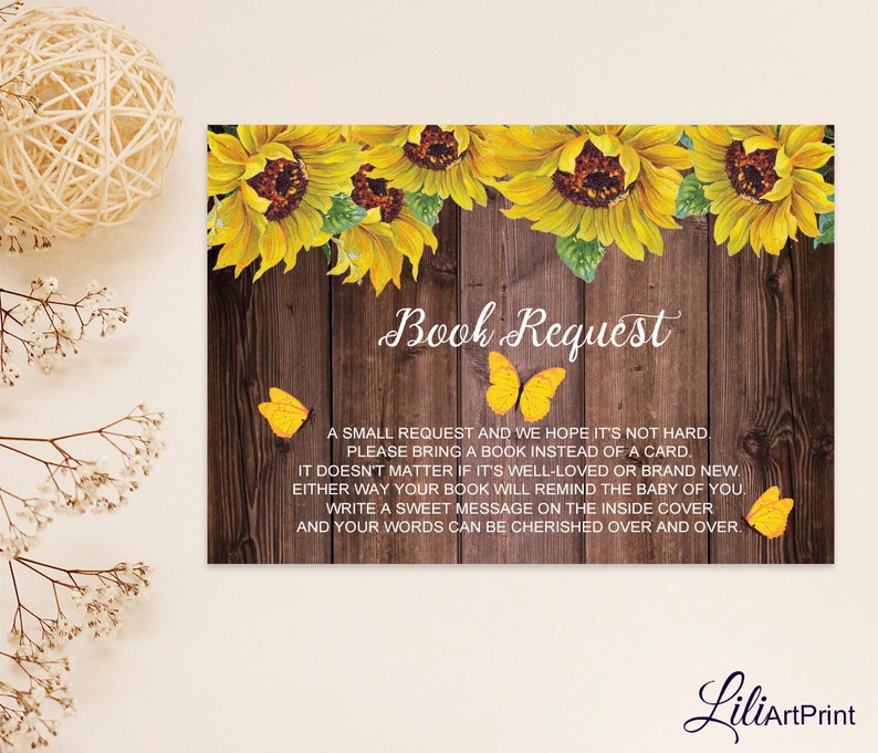 Sunflower Baby Shower invite Thanks Card Sunflower Baby Shower Invitation Diaper Raffle Tickets Digital file 30 Bring a Book
