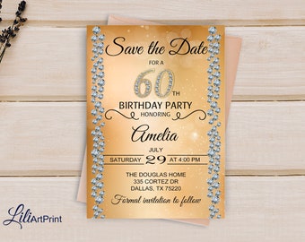 Save The Date 60th Etsy