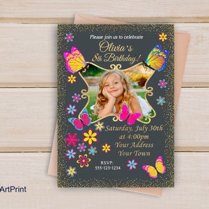 Butterfly Invitation, Butterflys Birthday Invitation, Butterflys Invite, Any Age Birthday Party, Digital file, B 20
