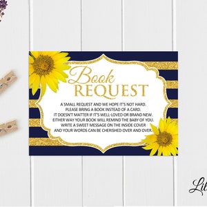 Breng een boek mee voor een babyshower, breng een boek mee in plaats van een kaart, zonnebloem babyshower, digitaal bestand, 8