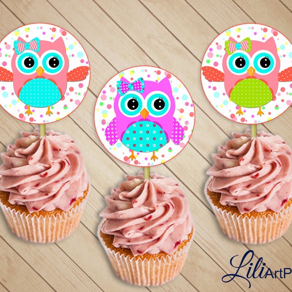 Owl Cupcake Toppers - Etsy