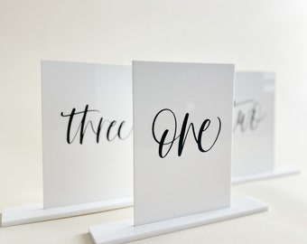 Acrylic Table Numbers with Stand | Wedding Table Numbers | Modern Table Numbers | Fast Shipping | Acrylic Table Numbers | Custom