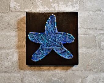 Starfish String Art - Beach Home Decor, Coastal Cottage Art, Ocean Nursery Art