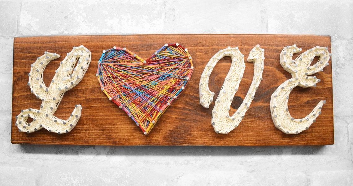 Love Design String Art Home Decor Gift Anniversary Etsy Italia
