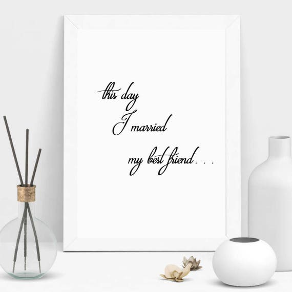 Personalized Wedding Promise This Day I Married My Best Etsy