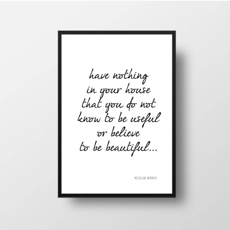 Have Nothing in Your House WILLIAM MORRIS Poem Poetry Art - Etsy UK