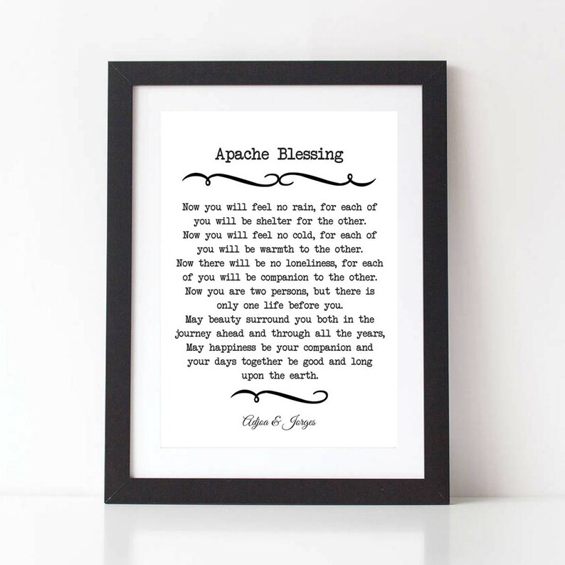 Personalized Wedding Vow Apache Blessing Poem Wedding Etsy