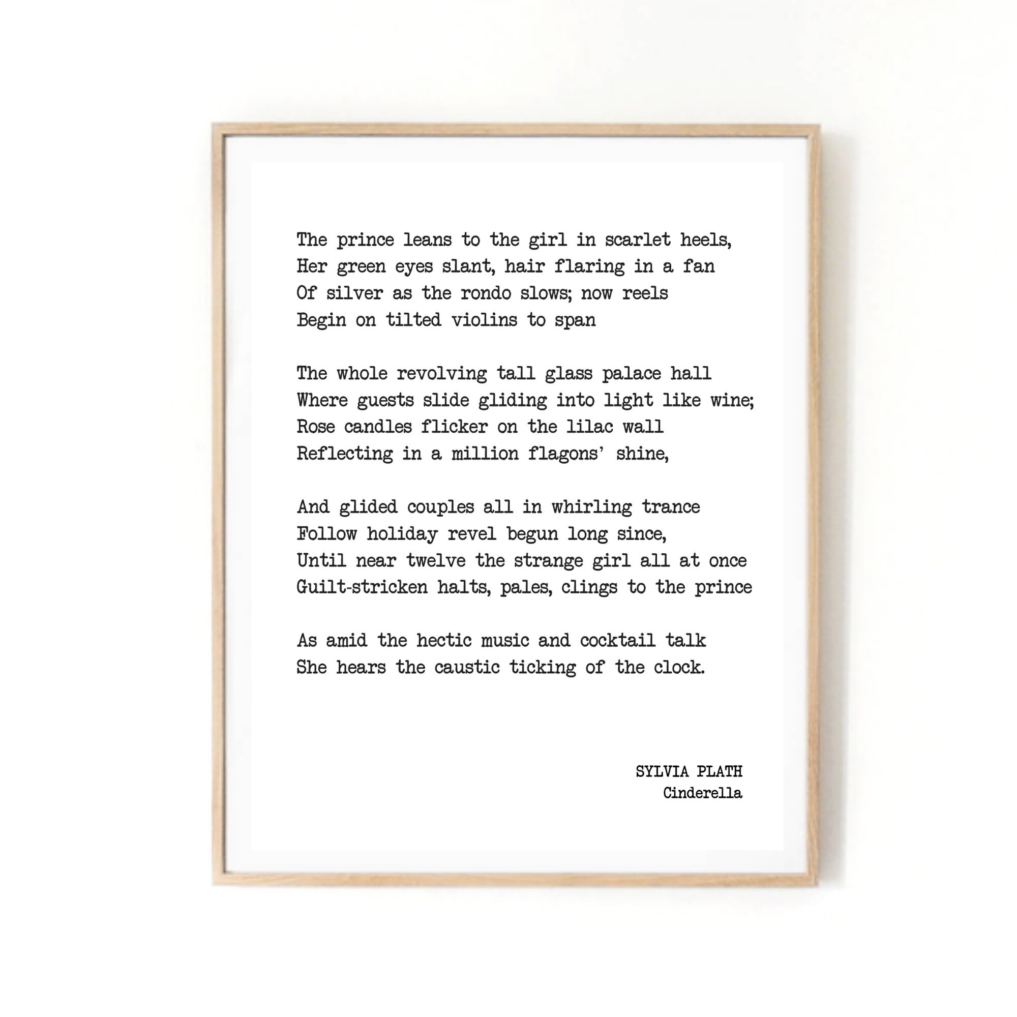 Printable Quote SYLVIA PLATH Poem Cinderella Inspirational Etsy