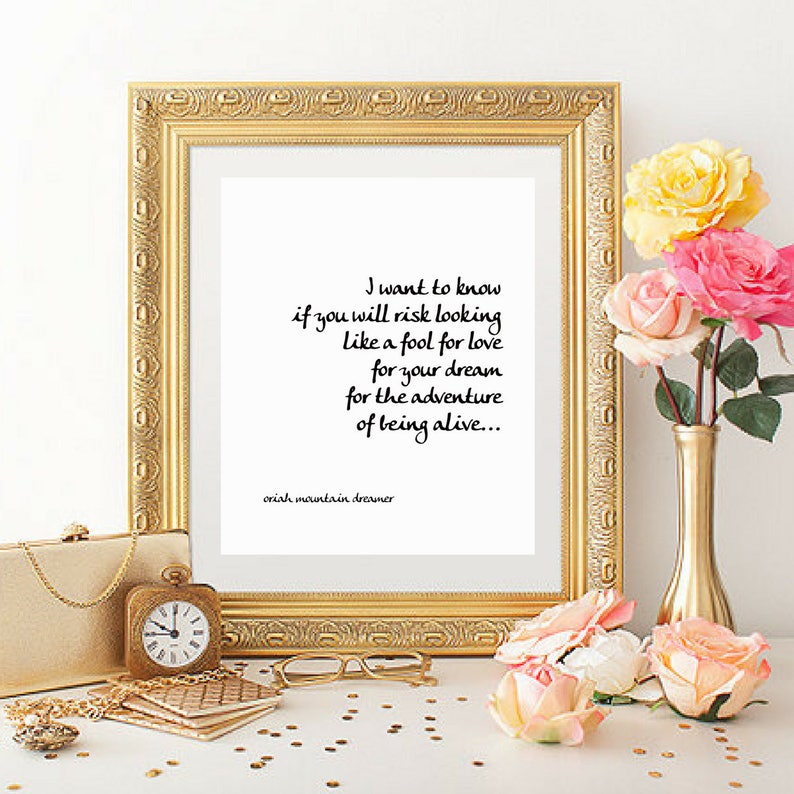 Printable Quote ORIAH MOUNTAIN DREAMER the Invitation Poem - Etsy