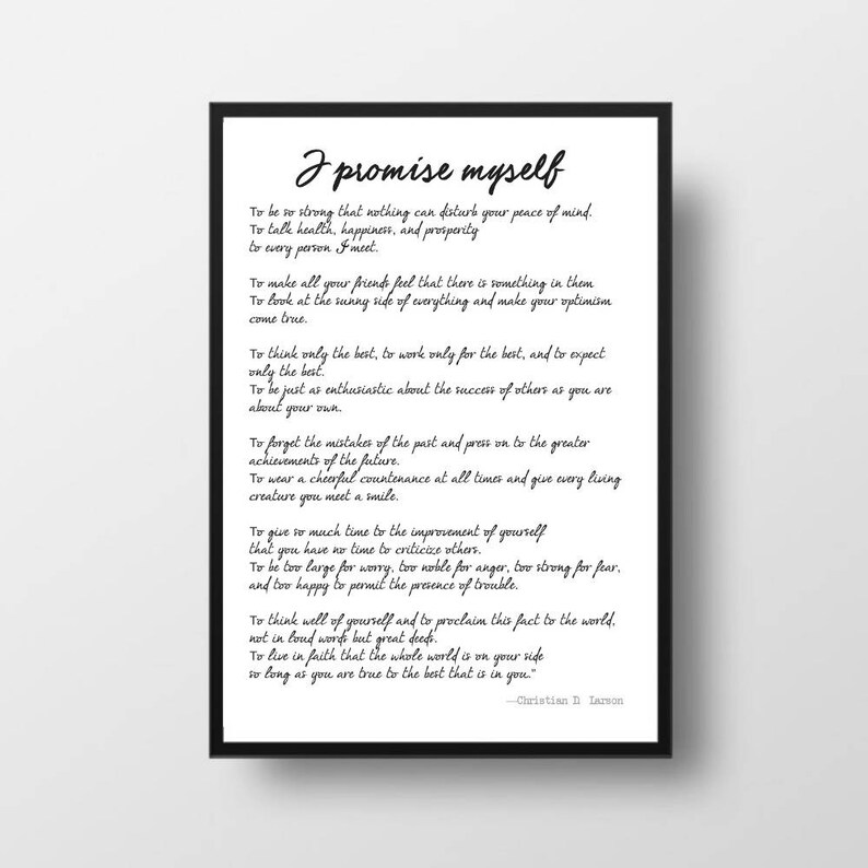 Printable Quote CHRISTIAN D LARSON Poem i Promise - Etsy
