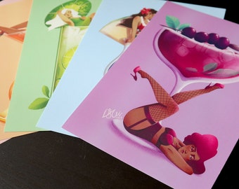 Cocktail Pin-up PRINTS