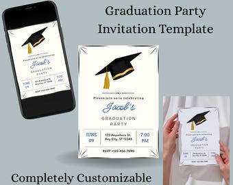 Invito alla festa di laurea della classe del 2025: modello modificabile (PDF)