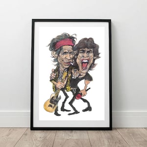 Rolling Stones Kunst, druckbare Kunst, Mick Jagger Druck, Keith Richards Druck, Wanddekoration