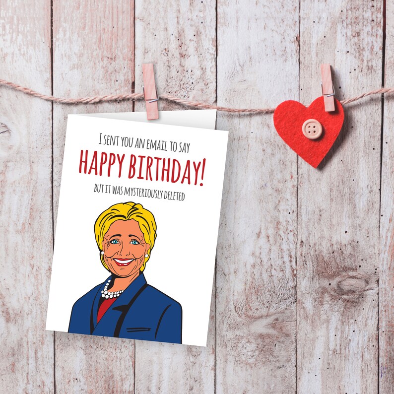 Hillary Clinton birthday card Funny Card Digital Download | Etsy
