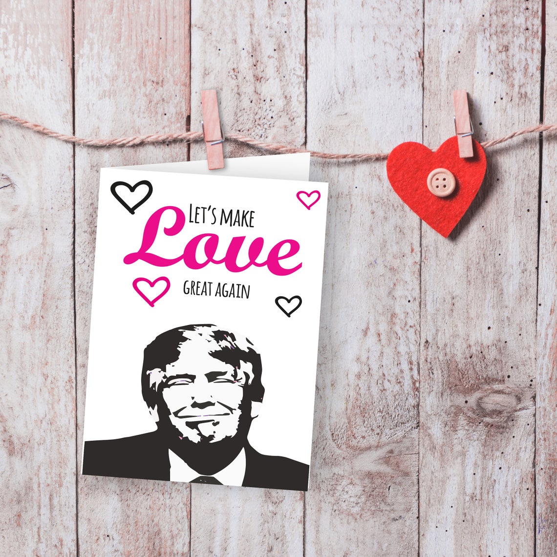 Donald Trump valentine card Funny valentine card Valentine | Etsy