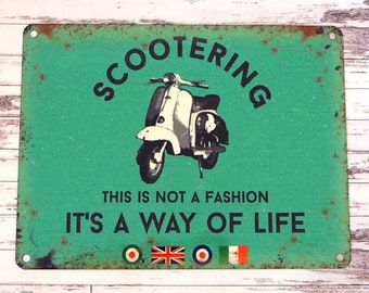 Premium SKA Rude Boy Metal Sign Wall Art Pub Raw Steel Hand Finished retro Vespa
