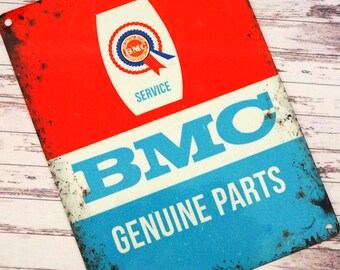 BMC Genuine Parts Service Retro Car Lover Gift, British, 1960s Leyland Garage Small Tin Sign