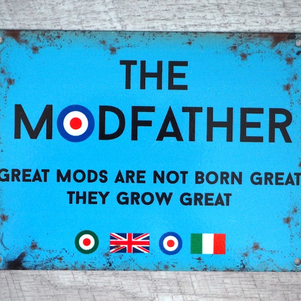 The Mod Father Small Tin Sign - Quadrophenia The Who Vespa Lambretta - Dad Fathers Day Gift