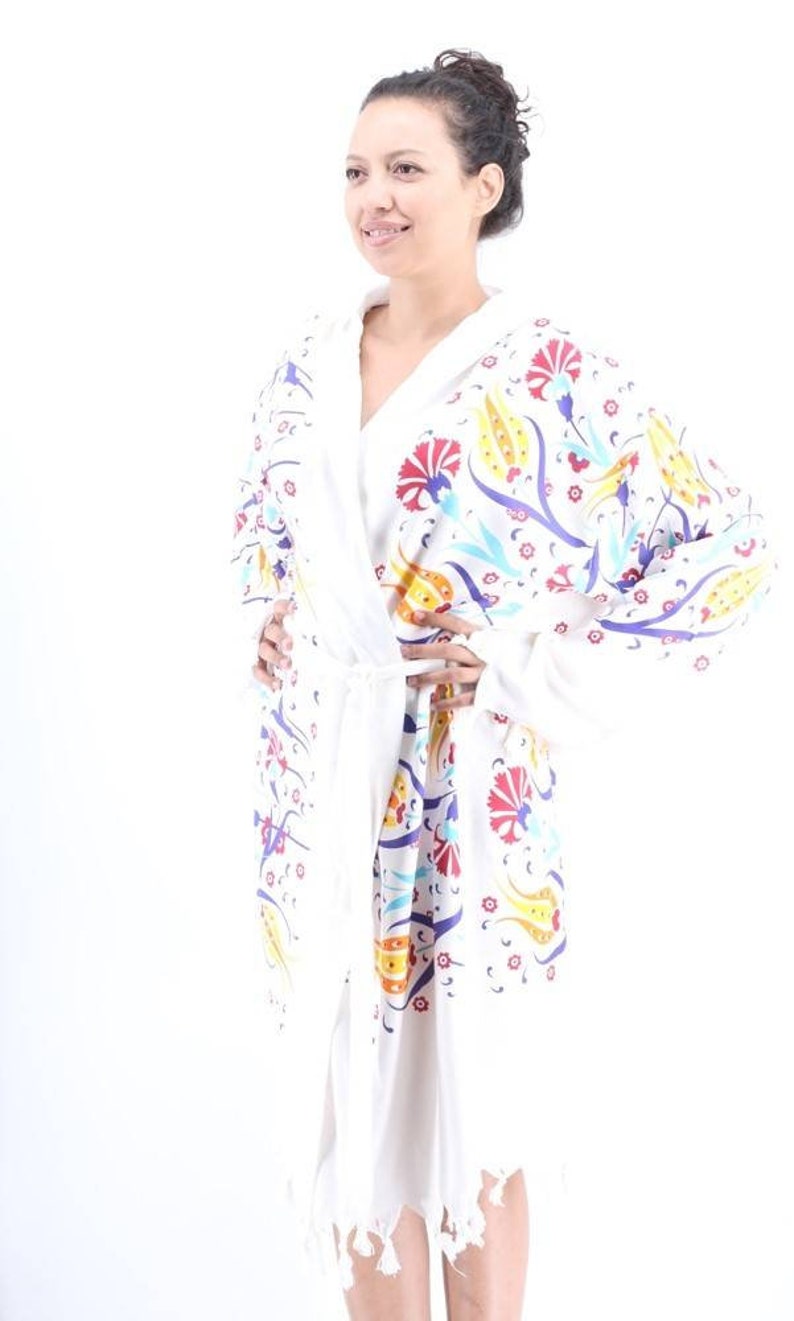 Bathrobe Ottoman Yellow Tulips stamped BATHROBE1002