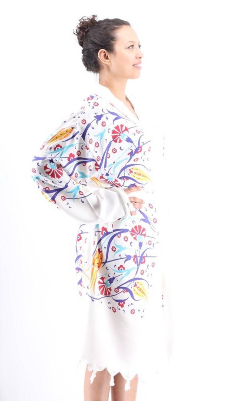 Bathrobe Ottoman Yellow Tulips stamped BATHROBE1002