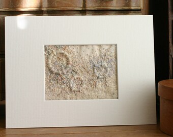 Small Embroidered Lichen Art - unframed