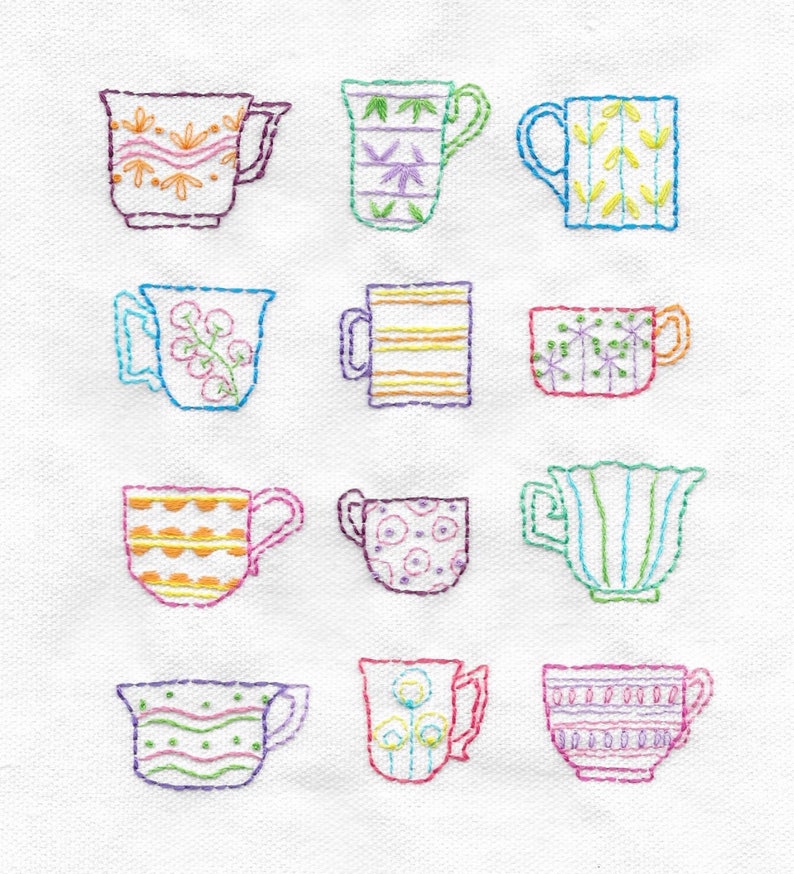 Teacup Collection Beginners Embroidery Kit image 1